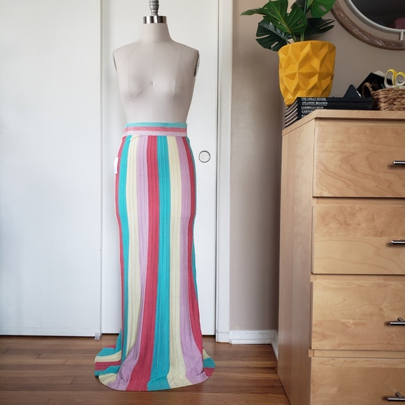 Anthropologie Rainbow Maxi Skirt Size Medium NEW! - Picture 7 of 13